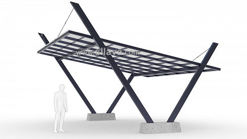 Навес с прямой крышей (металл, поликарбонат). © SllaVA.com